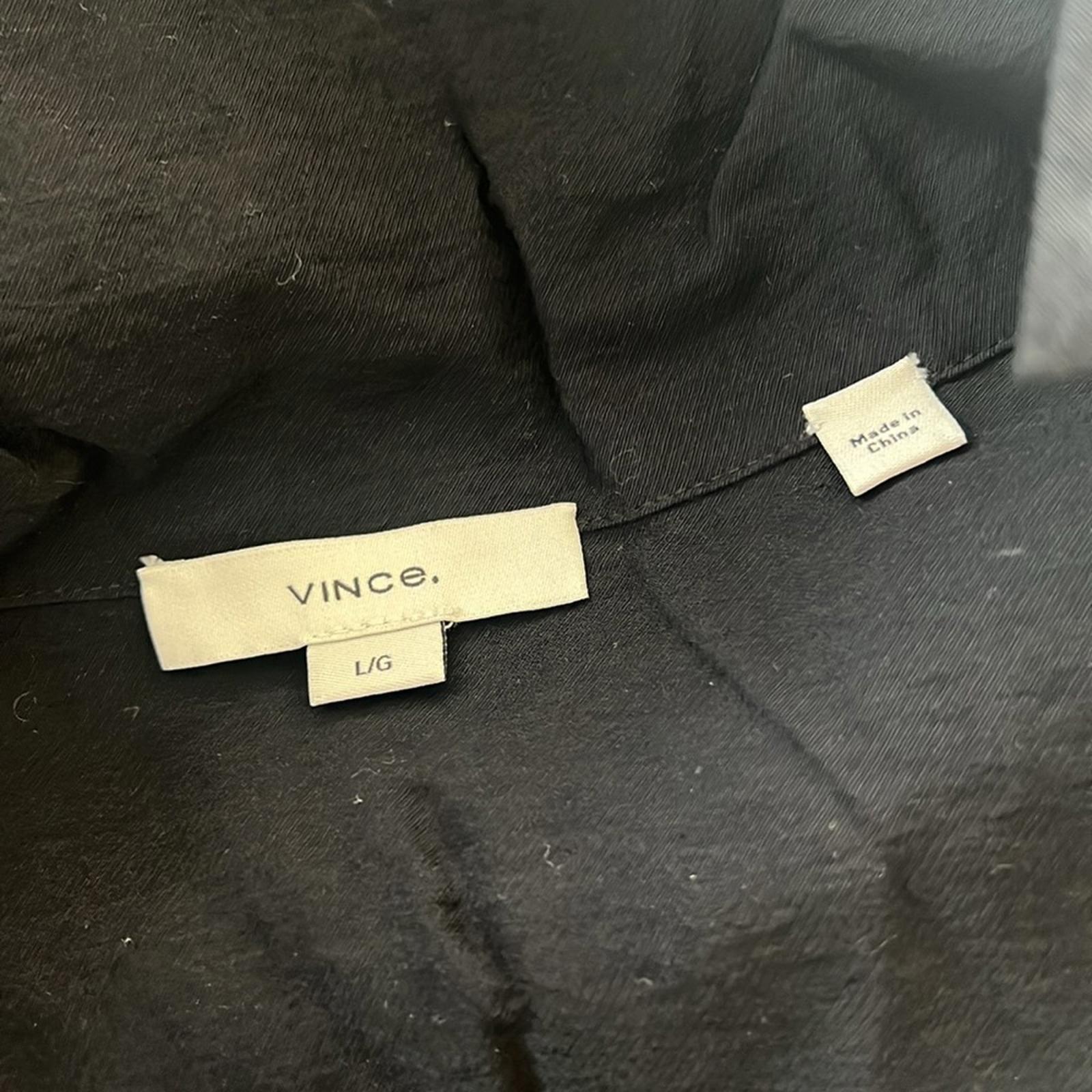 Vince Long Sleeve Wrap Shirt Dress, Long Sleeve in Black Size L EXCELLENT!