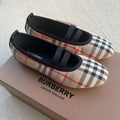 Burberry Logo-Detail Check Ballerina Shoes, Size EU 35, UK 2.5 NEW in Box