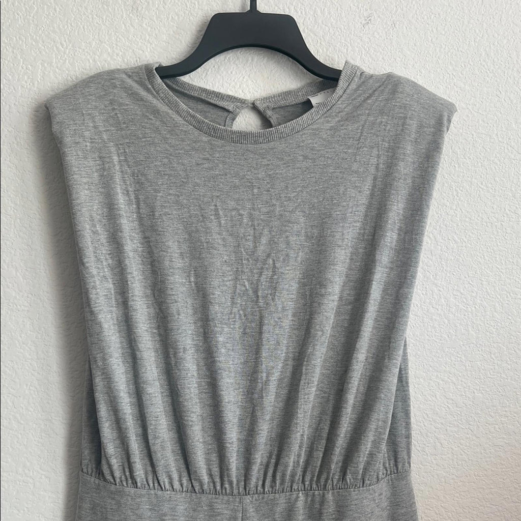 ASOS Shoulder Pad Jersey Short Unitard in Grey Marl, Size 14 EXCELLENT