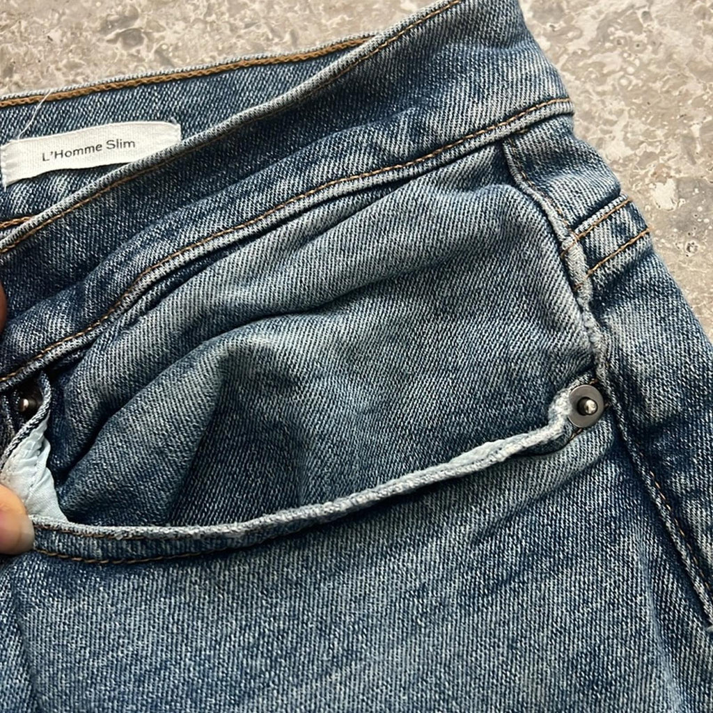FRAME L’Homme Slim Denim Jeans, Blue Size 33 Retail $208