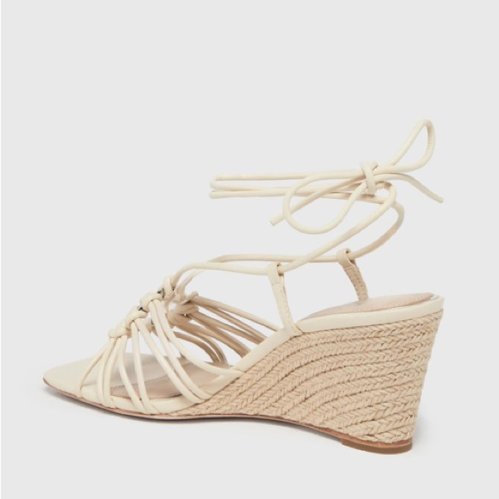 Paige Sierra Wedge Strappy Sandals in Bone, Size 8 NEW w/o Box - Online for $278