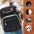 Akshomz Diaper Bag Backpack with Changing Station – Black Tan – New