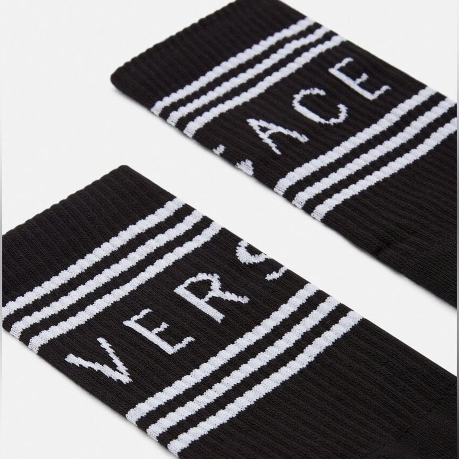 Versace Logo Socks in Black & White, Size M, New w/Tag