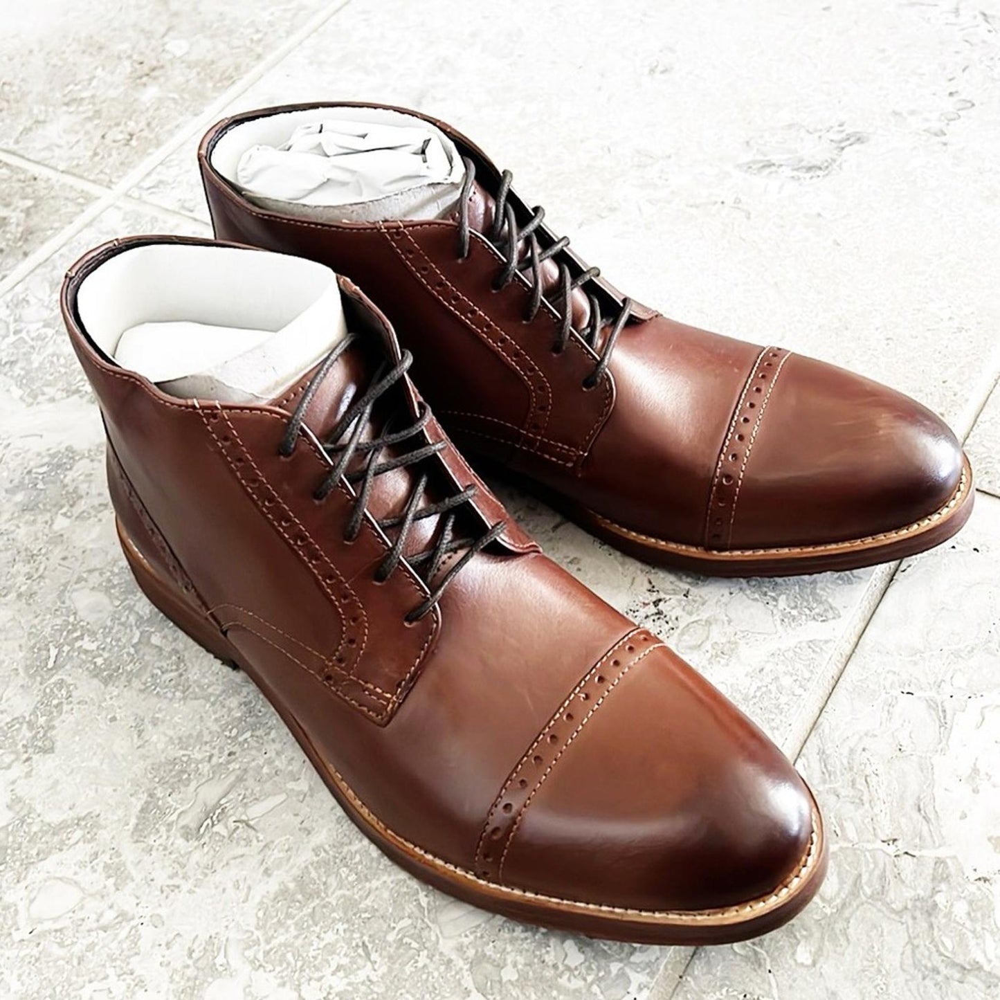 Nunn Bush Middletown Medium Cap Toe Chukka Boots in Brown, Size 10 New in Box