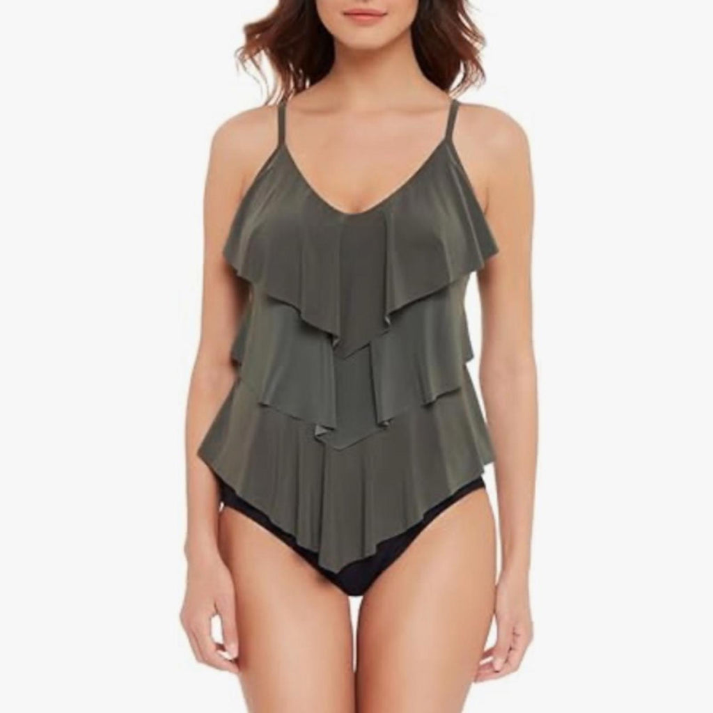 MagicSuit Rita Soft Cup Adjustable Strap Tankini in Military Green, Size 14 NEW