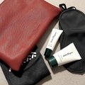 NEW Salvatore Ferragamo Cosmetic Pouch + Travel Size Lotion + Lip Balm + Extras