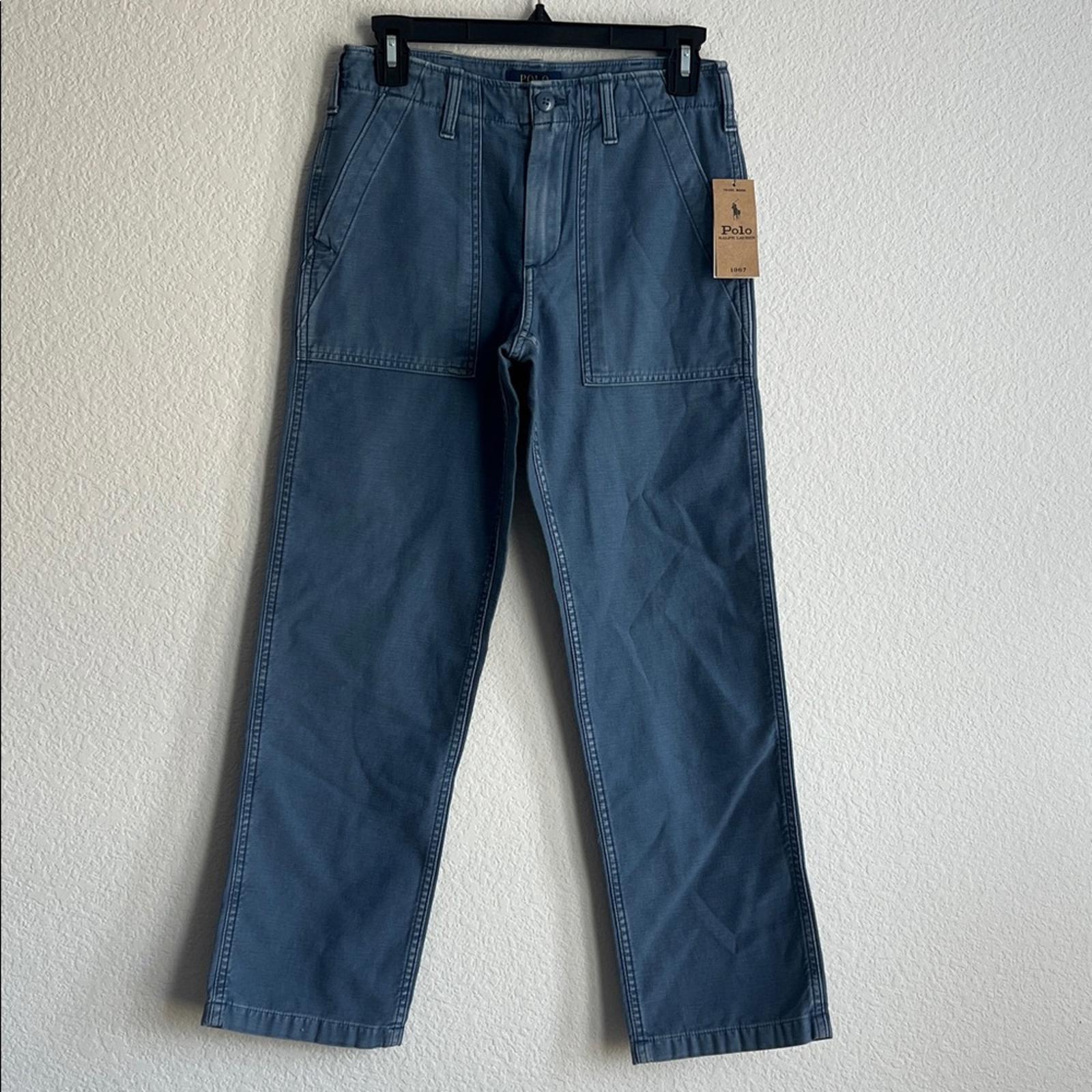 Polo Ralph Lauren Reverse-Sateen Ricky Pants in Blue, Size 16, NEW w/Tag