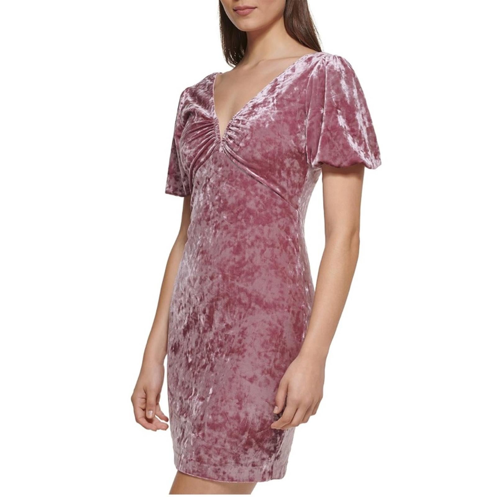 NWT Guess Textured Bodycon Crushed Velvet Mini Dress in Wine Size 12 New w/Tag