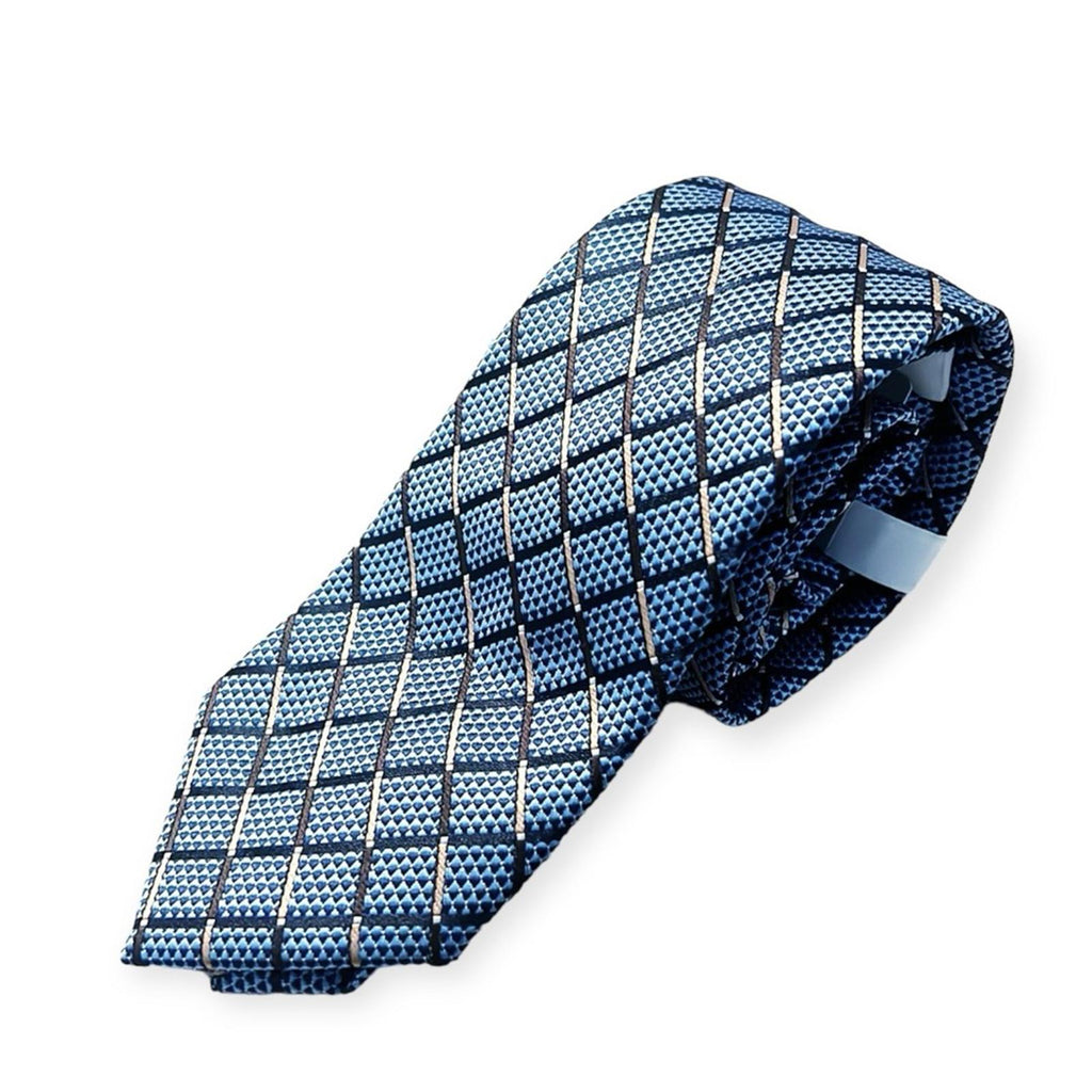 Perry Ellis Portfolio Sloane Grid Navy Neck Tie, New w/Tag