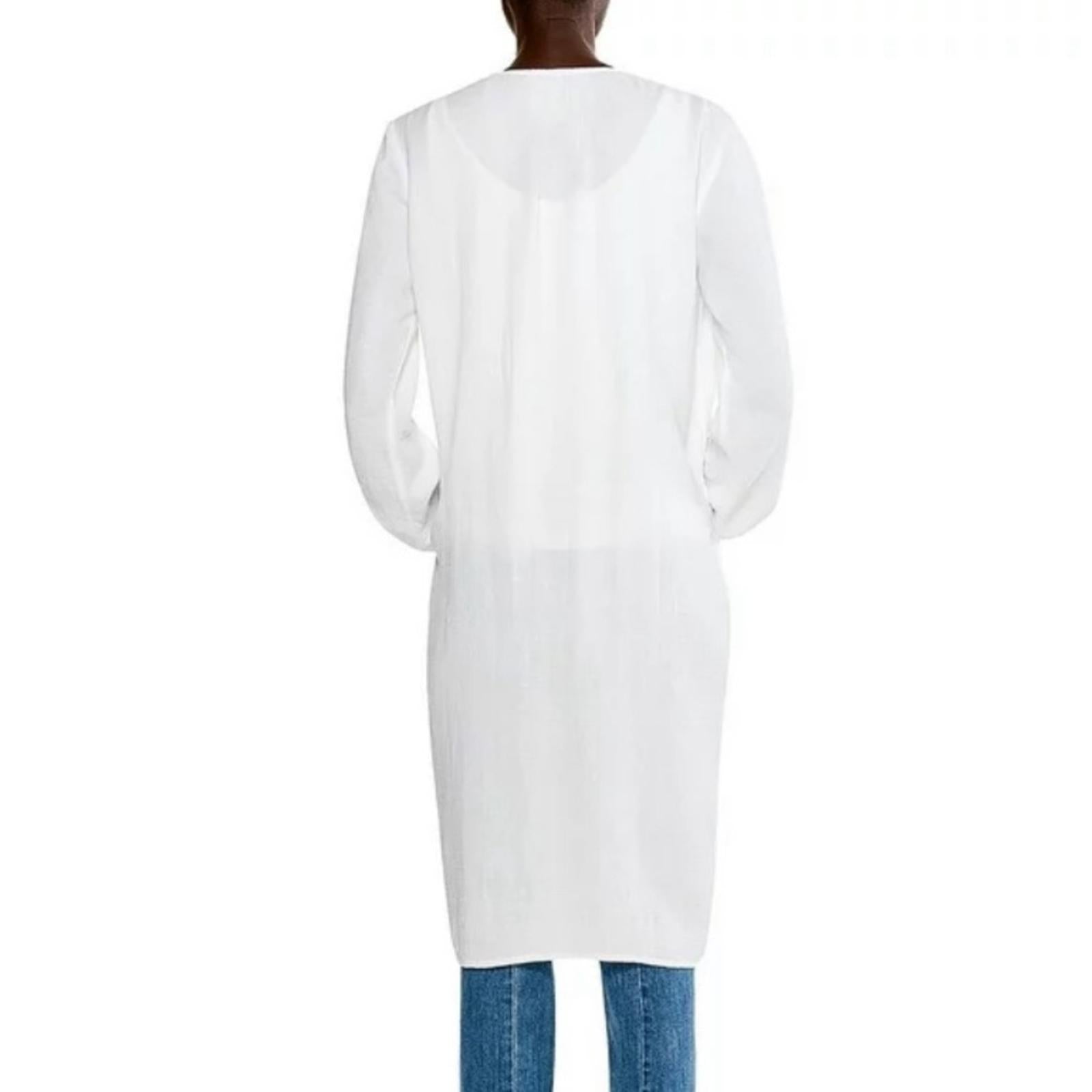 Nic+Zoe Double Gauze Open Front Sweater in White, Size S New w/Tag Retail $158