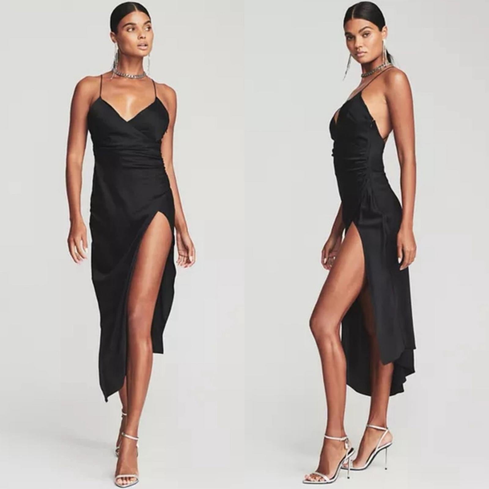 SER.O.YA Emma Sleeveless Silk Stretch Dress in Black, NWT, Size M