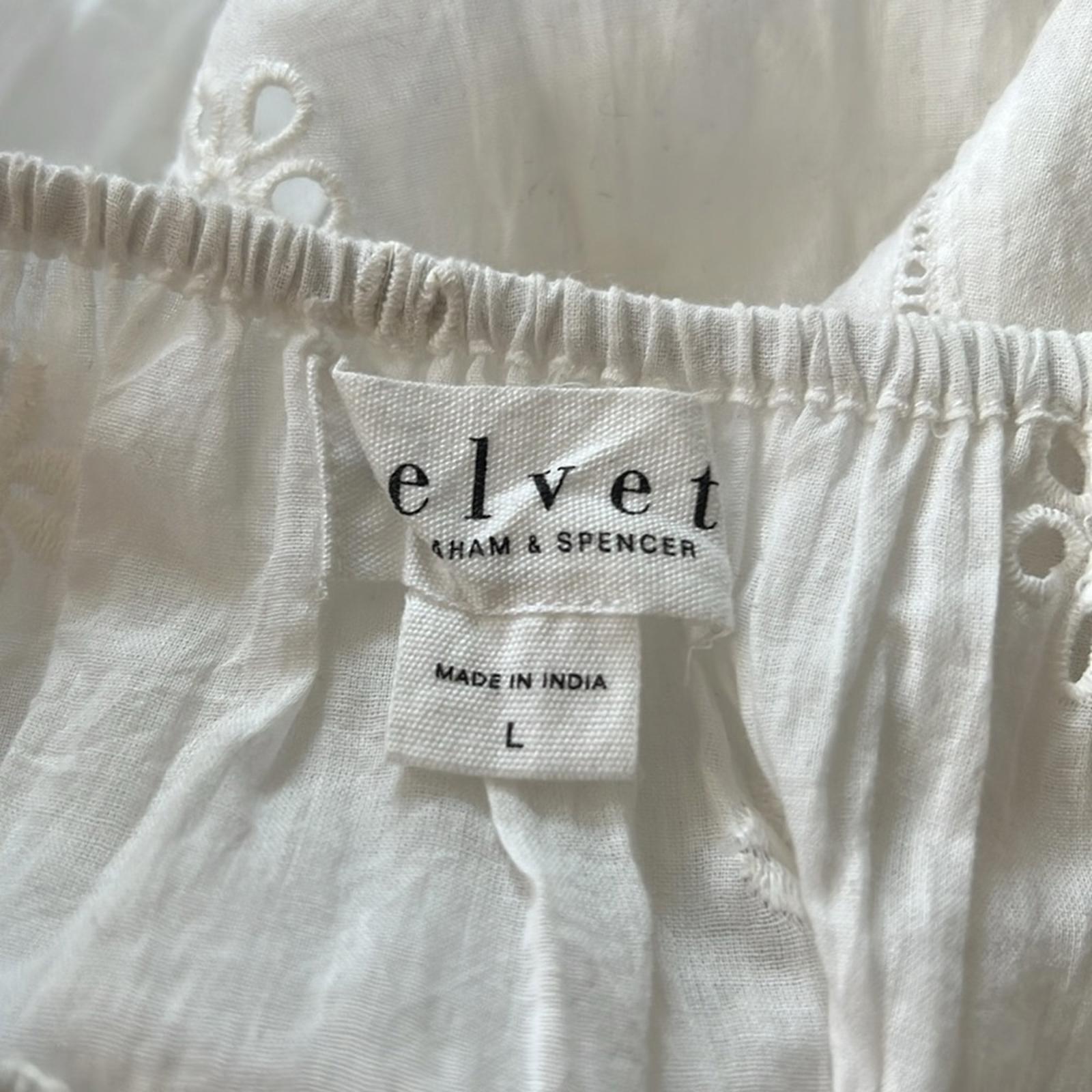Velvet by Graham & Spencer Gracie Cotton Eyelet Dress in White, Size L NWT $216