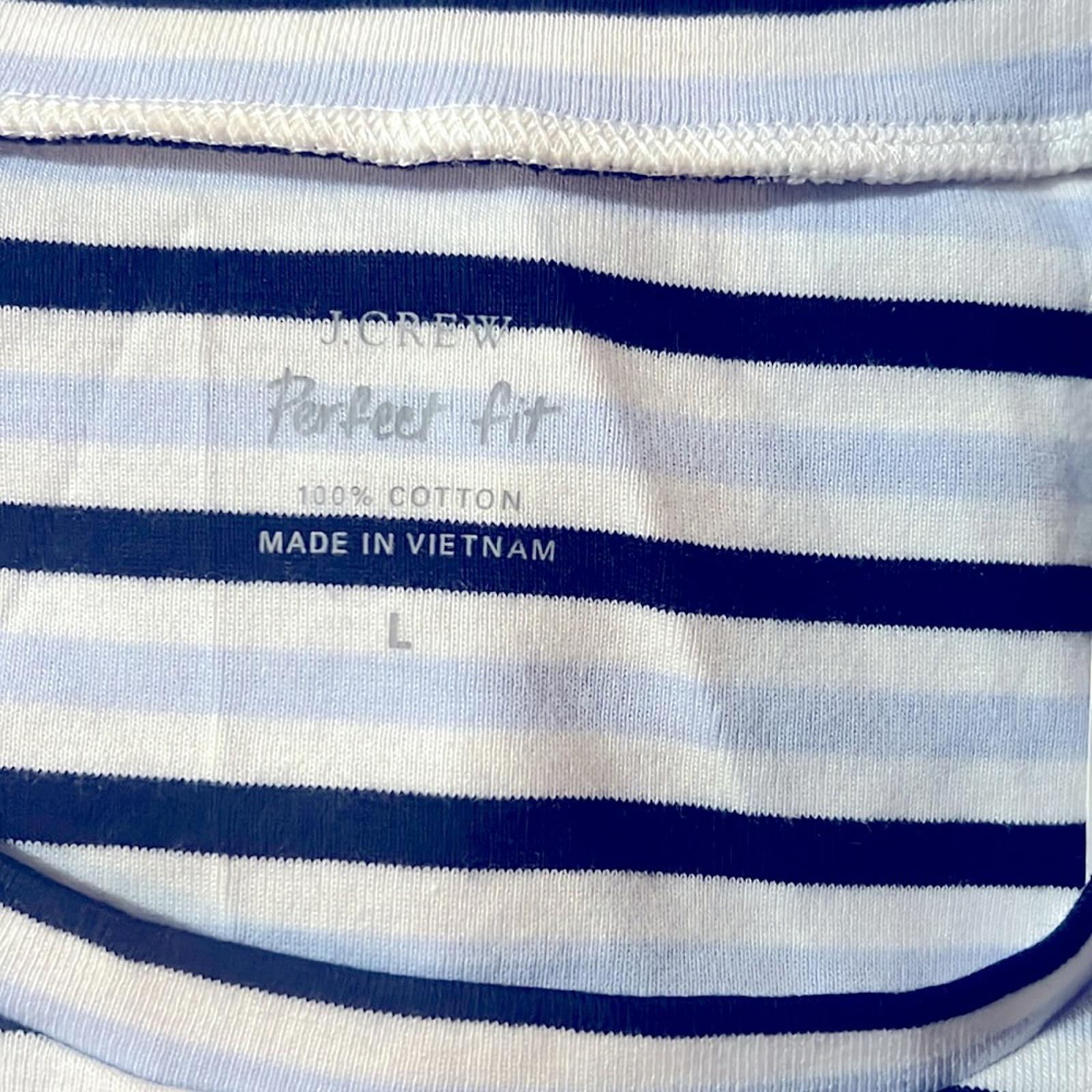 J.Crew Perfect Fit 1X1 Ribbed Stripe T-Shirt, Size L