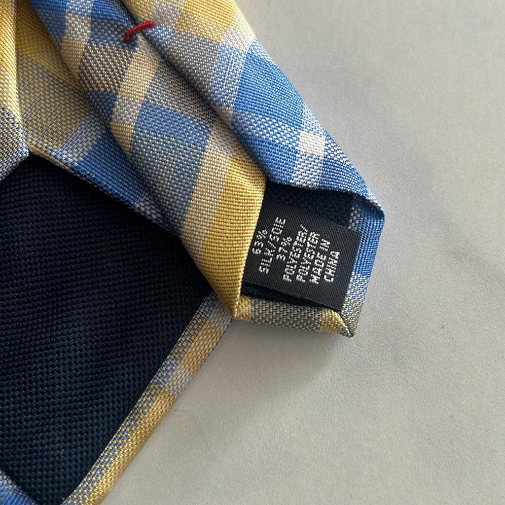 Tommy Hilfiger Festive Plaid Tie in Yellow & Blue, One Size, New w/Tag