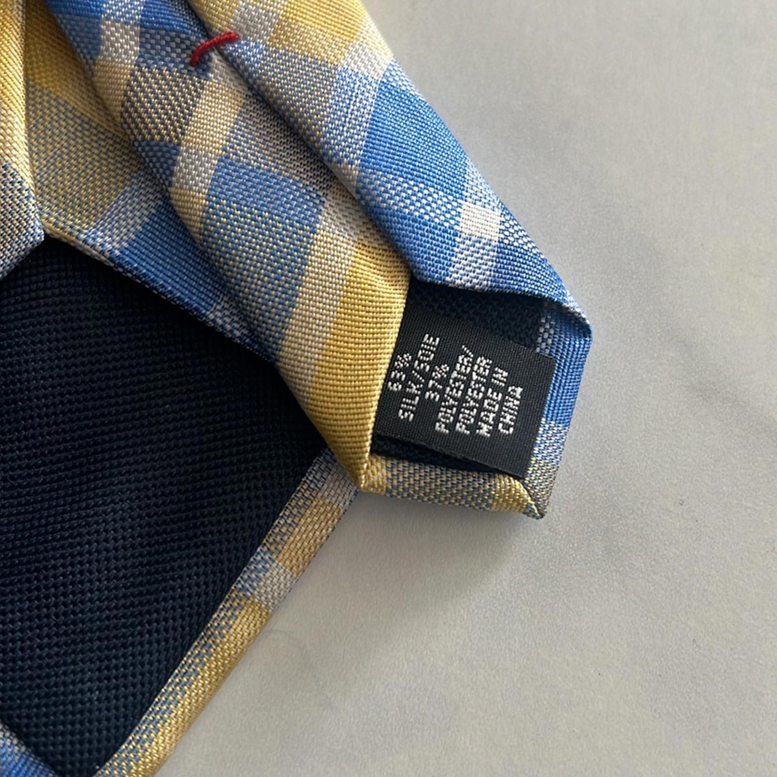 Tommy Hilfiger Festive Plaid Tie in Yellow & Blue, One Size, New w/Tag