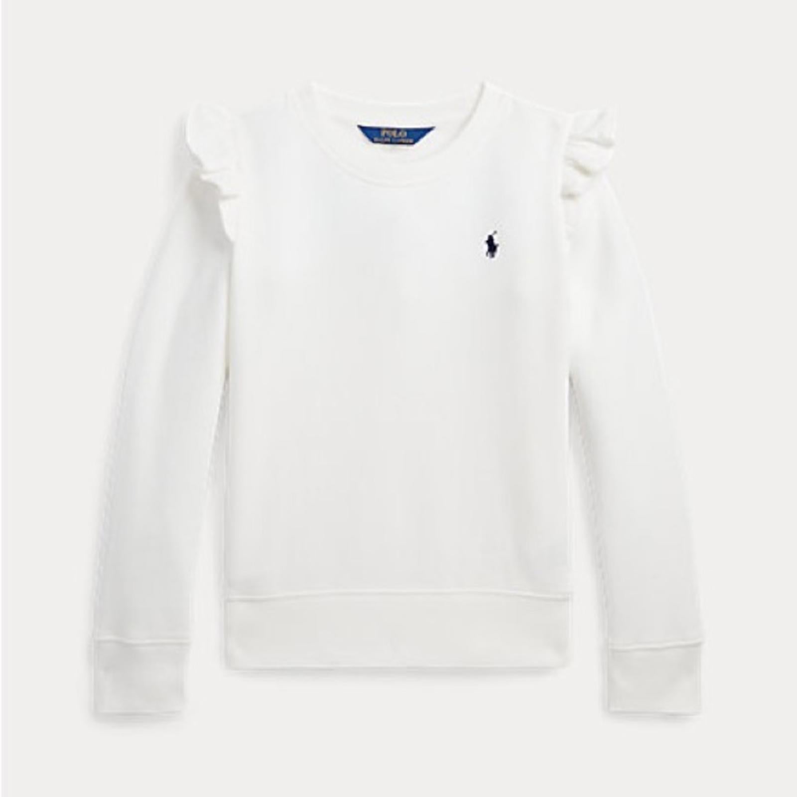 Polo Ralph Lauren Long Sleeve Ruffled Fleece Sweatshirt, Big Girls XL (16) NWT
