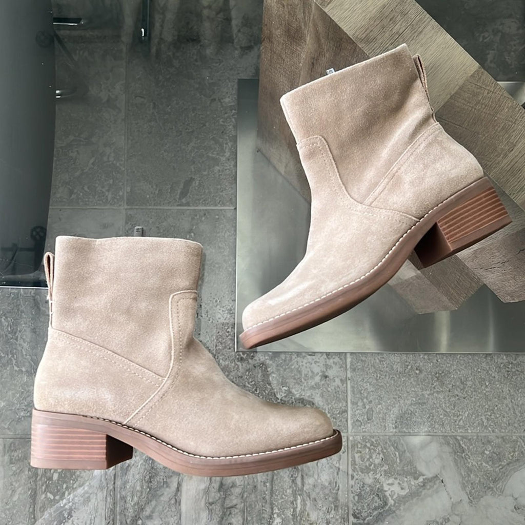 Lucky Brand Kazey Square Toe Booties in Dune Oilsue, Size 6.5 NEW
