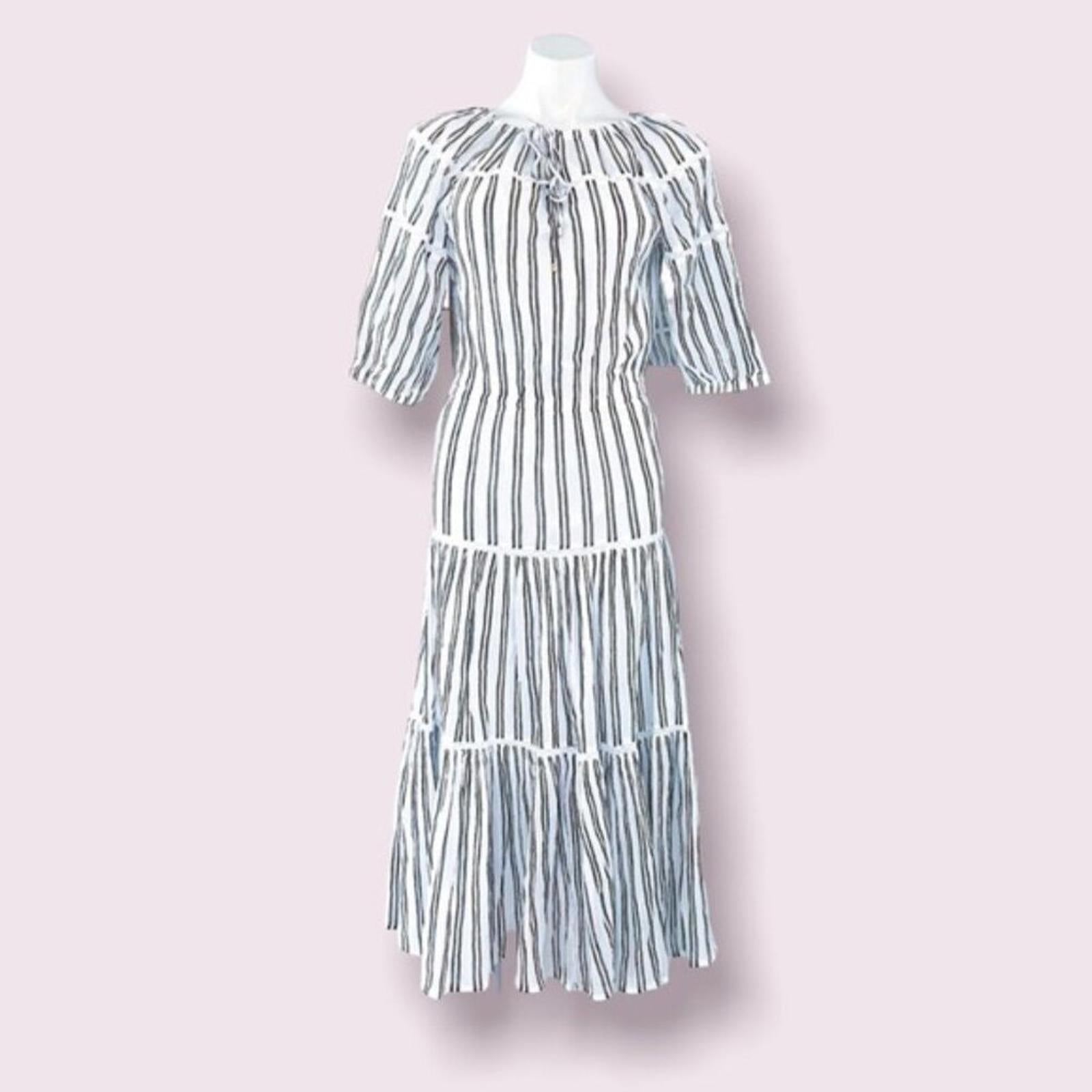 Lauren Ralph Lauren Peasant Maxi Dress in Winter Cream Size 2 New w/Tag