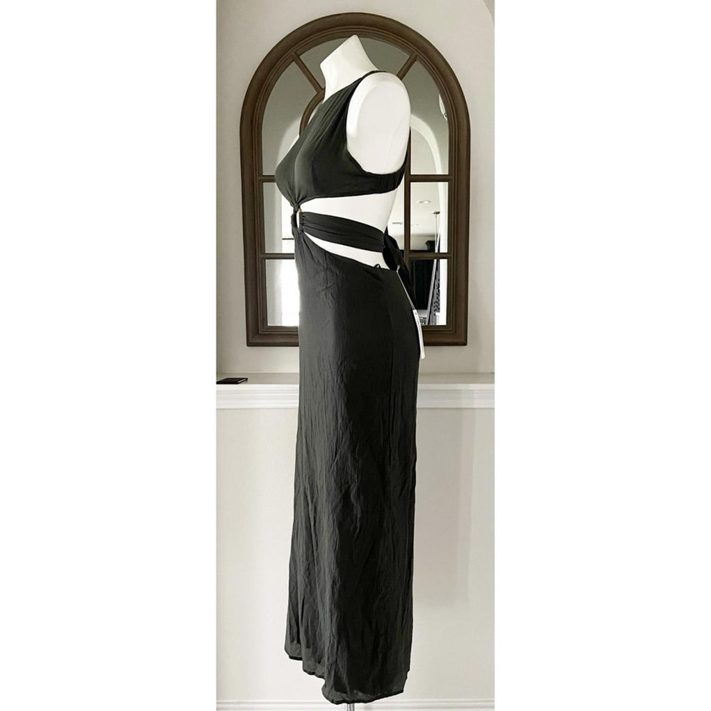 NWT Lush Cut-Out Maxi Dress, Moss Green, Size S New w/Tag
