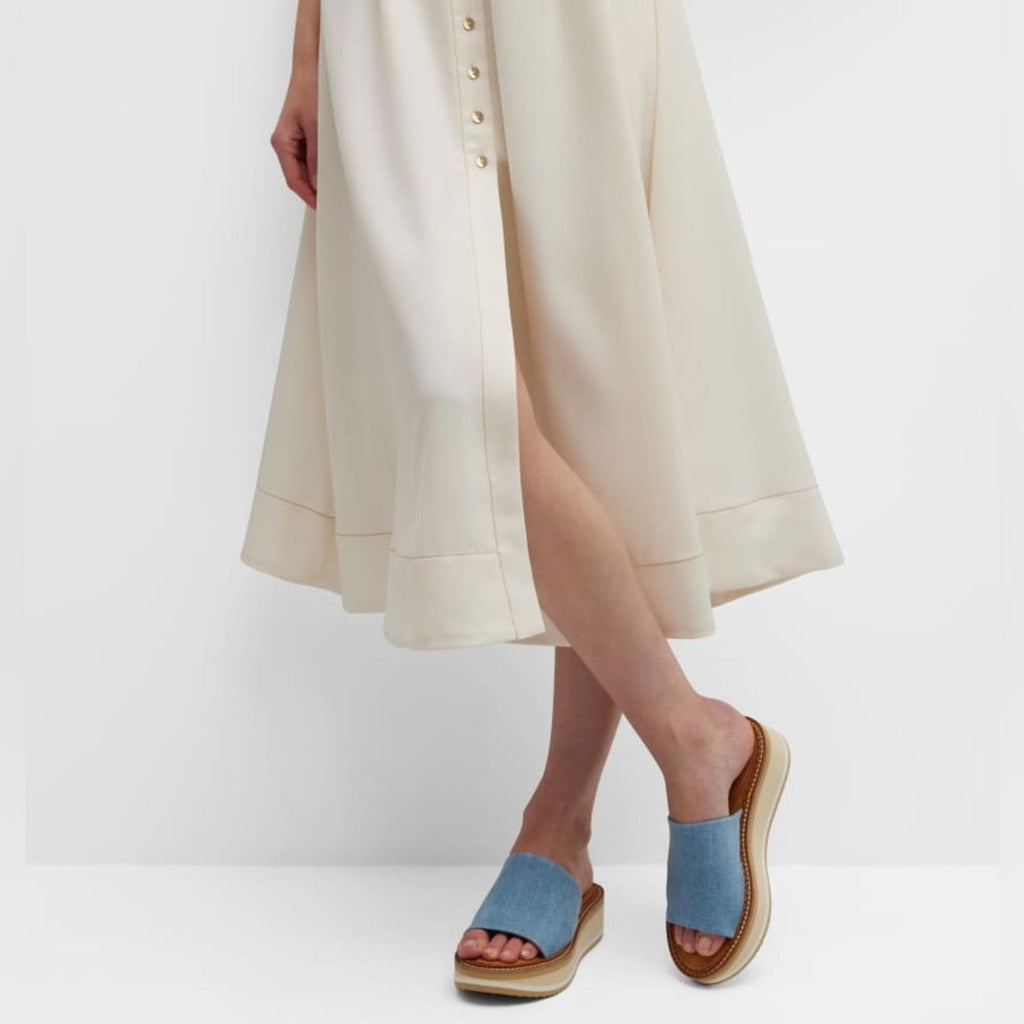 Clergerie Paris FastJ Denim Flatform Sandals, Size US 10.5 NEW $475 (Sold Out)