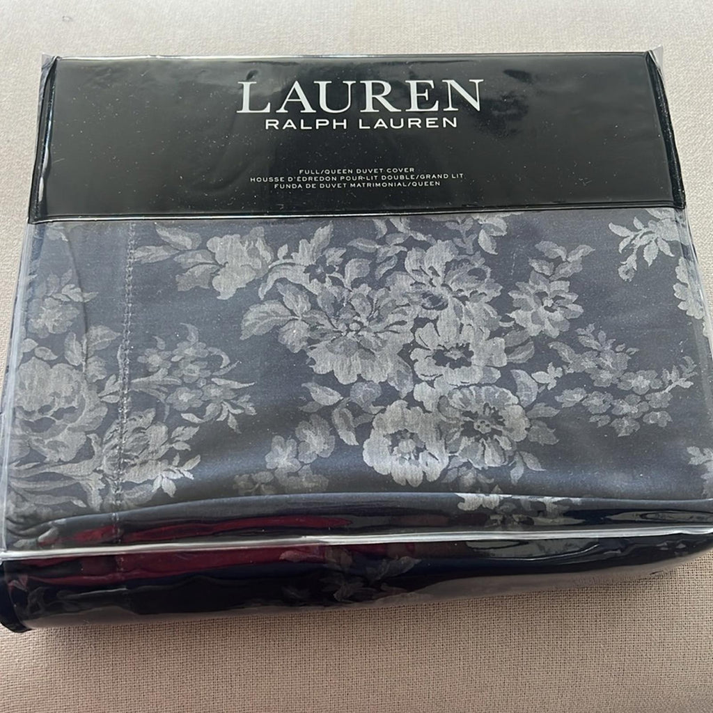 Lauren Ralph Lauren Mya Floral Duvet Cover in Navy, NEW, Size Queen $430