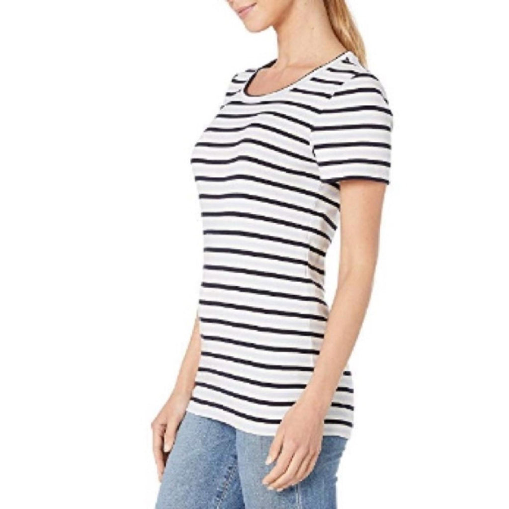 J.Crew Perfect Fit 1X1 Ribbed Stripe T-Shirt, Size L