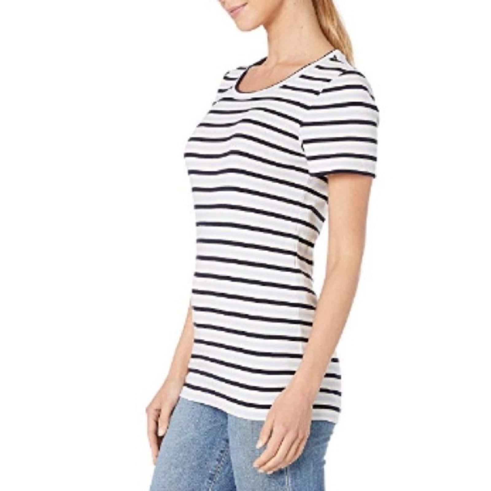 J.Crew Perfect Fit 1X1 Ribbed Stripe T-Shirt, Size L