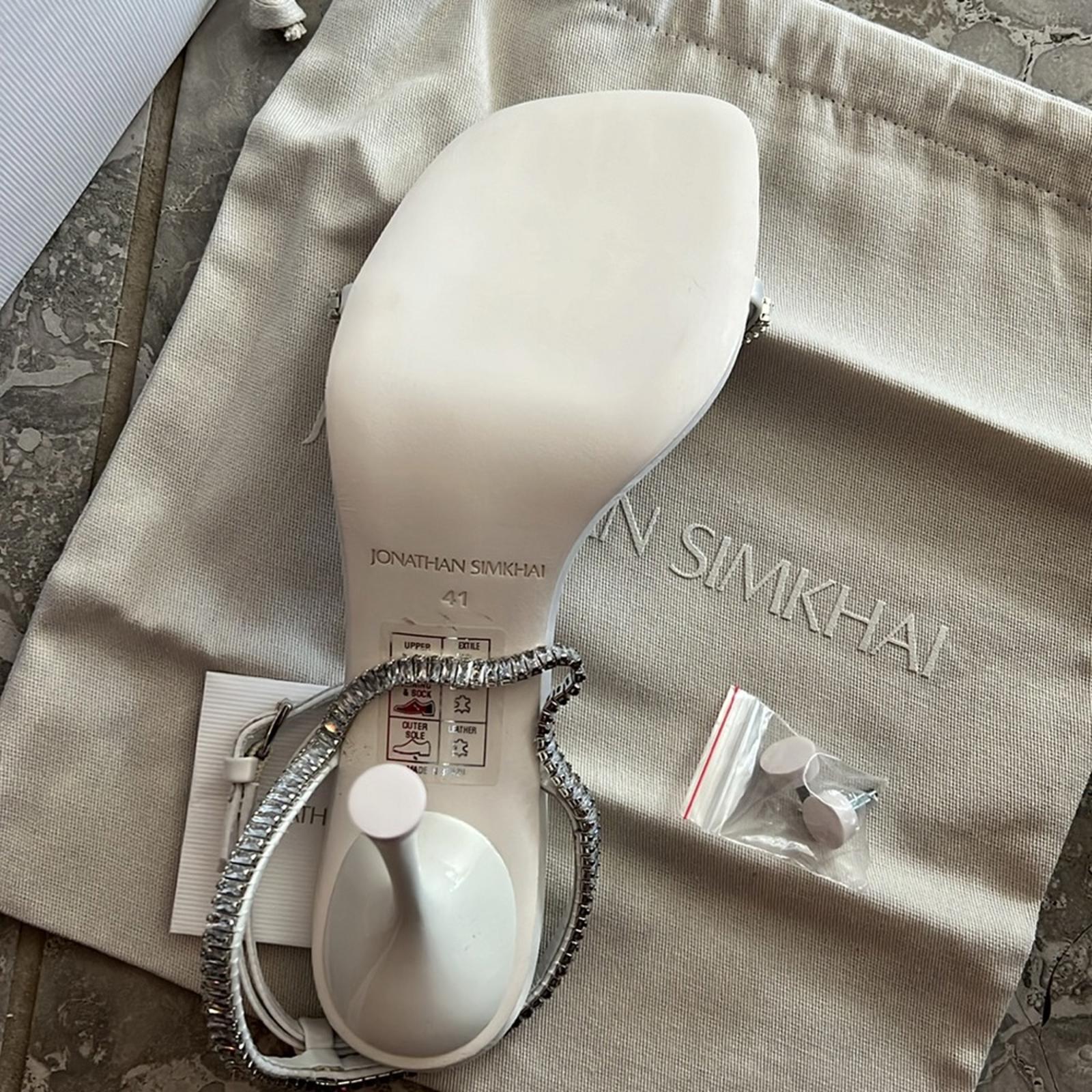 Jonathan Simkhai Luxon Crystal Harness Sandals White, Size EU41, NEW+DustBag