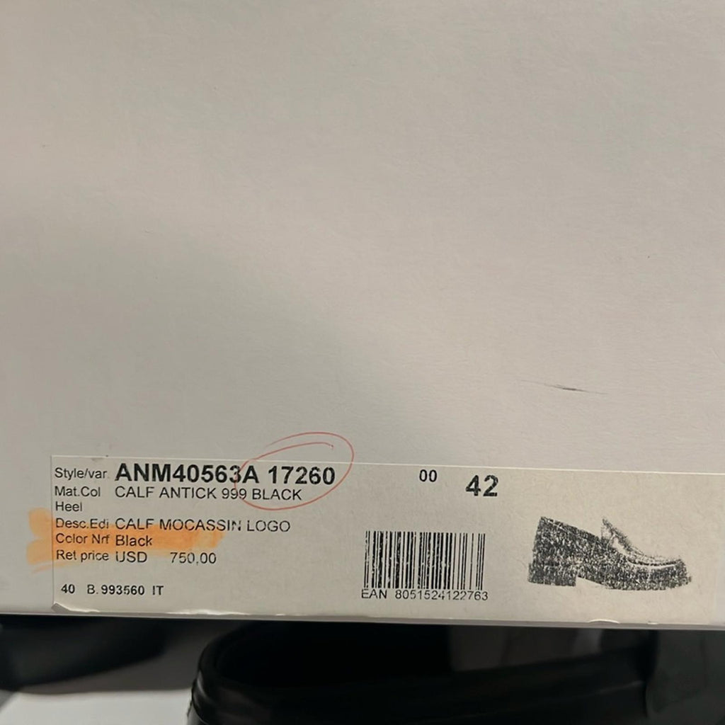 JW Anderson Anchor Logo Loafers in Black Leather Size 42 New in Box w/Dust Bag