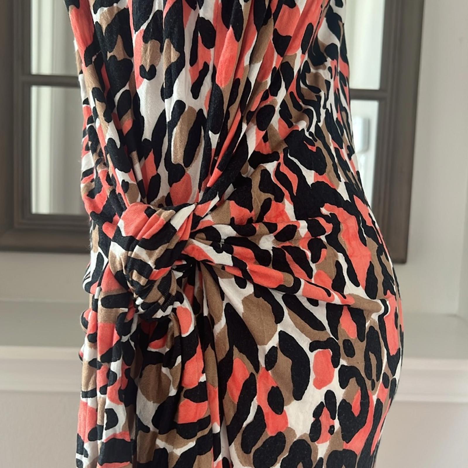 Lafayette 148 New York Animal Print Midi Dress Size XL EXCELLENT!