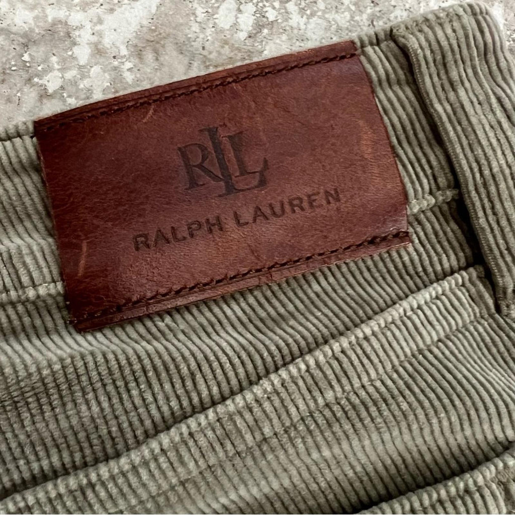 Lauren Ralph Lauren Stretch Corduroy Straight Pants, Green, Size 14 NWT $145
