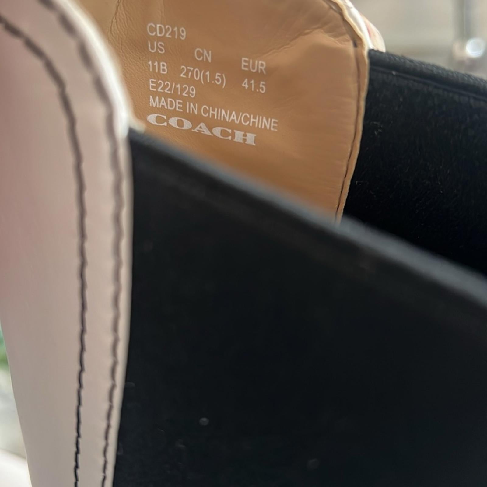 Coach Alexa Leather Bootie in Chalk/Black, Size 11 New in Box