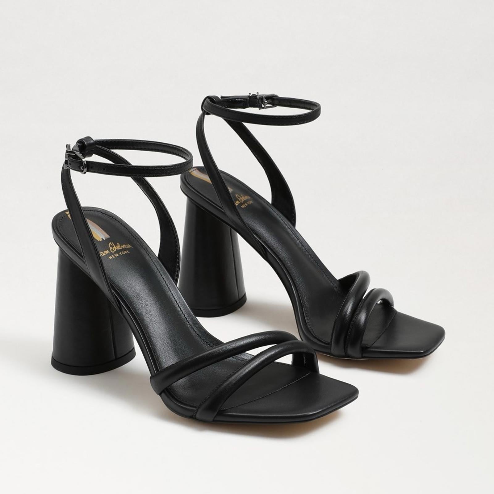 Sam Edelman Kia Block Heel Sandal Black Patent New in Box, Retail $140