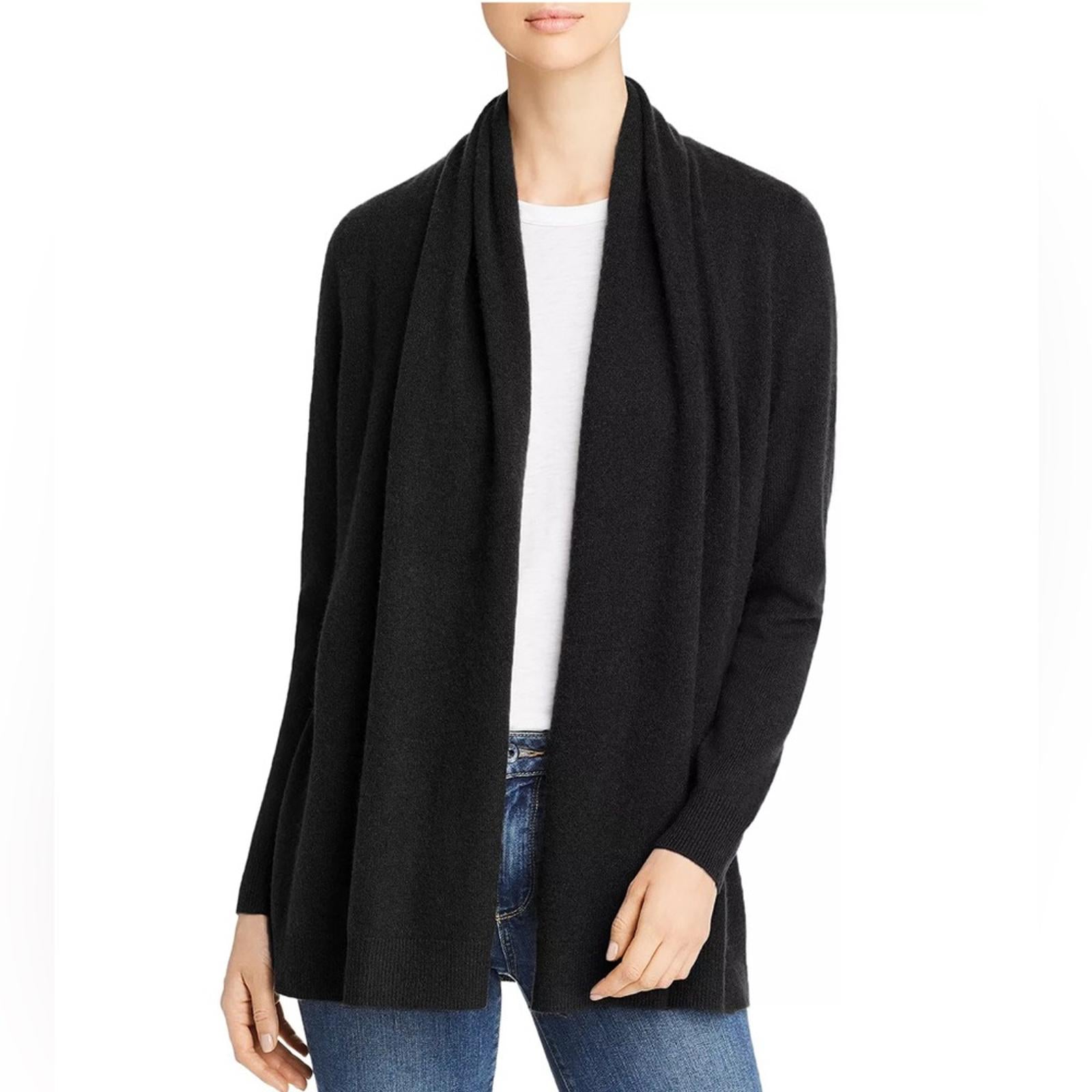 C by Bloomingdale's Cashmere NAVY Open-Front Cardigan, Size M New w/Tag $198