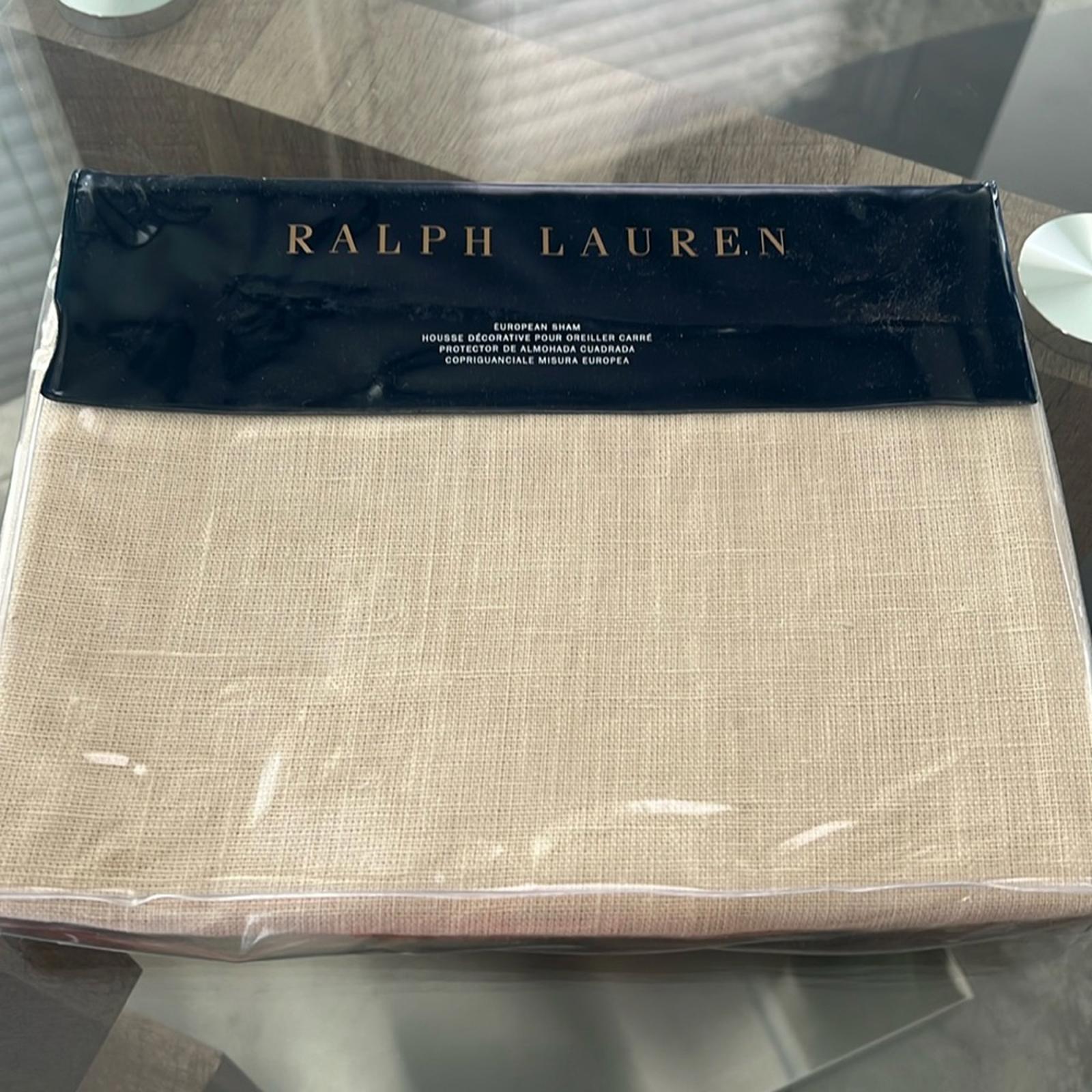 Ralph Lauren Bronson Euro Sham, Linen (26”X26”) New in Packaging Retail $285