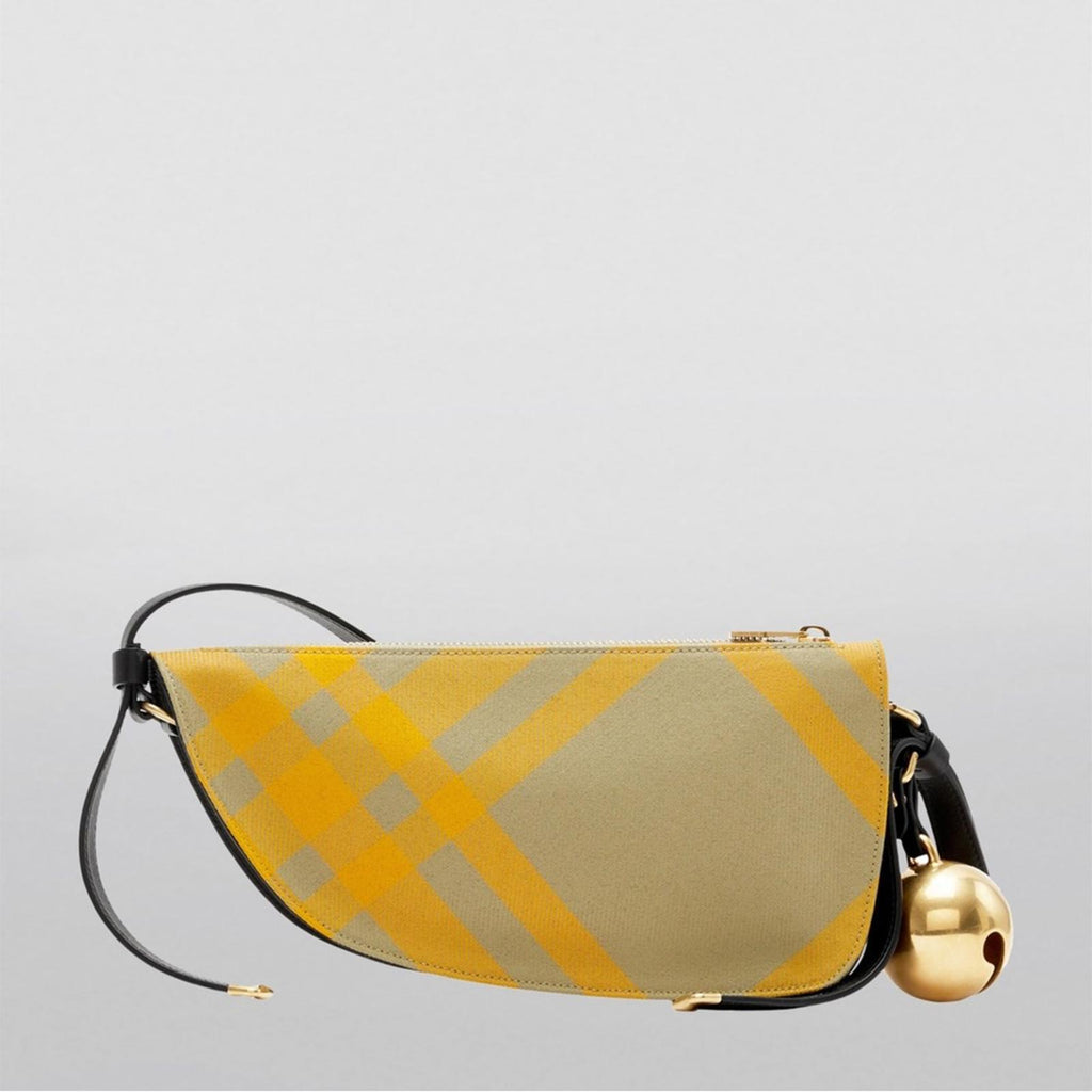 New BURBERRY Mini Shield Check Sling Shoulder Bag, Hunter Ip Check, New w/Tag