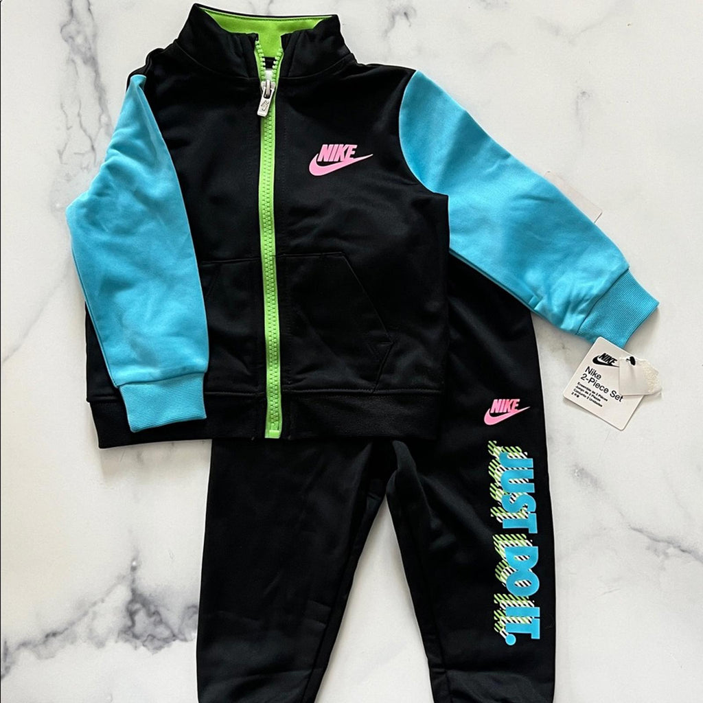 Nike Active Joy Tricot Set Toddler Tracksuit in Black, Size 12 Months, NEW w/Tag