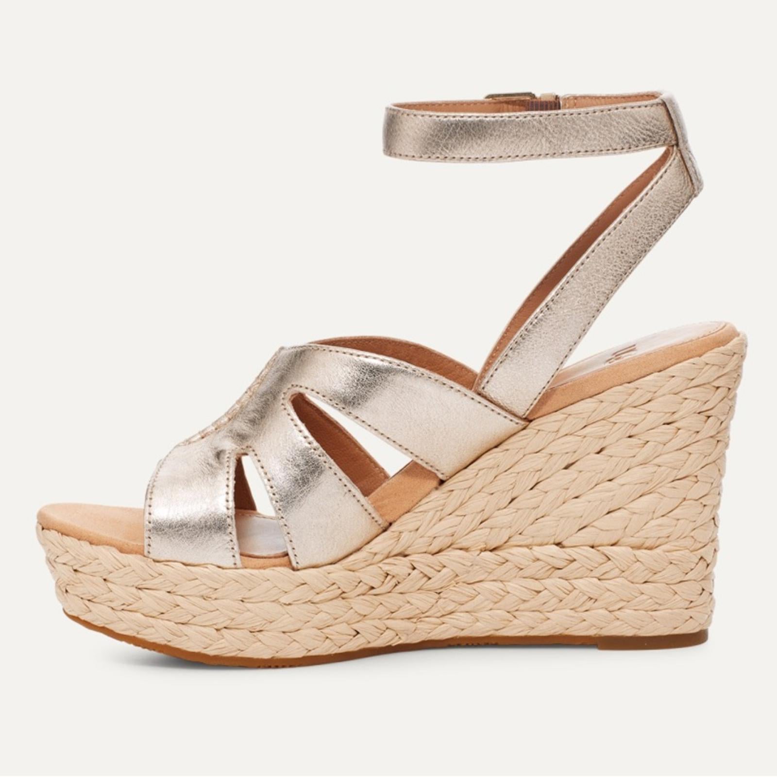 UGG Careena Platform Wedge Espadrille Sandals, Size 10 New in Box