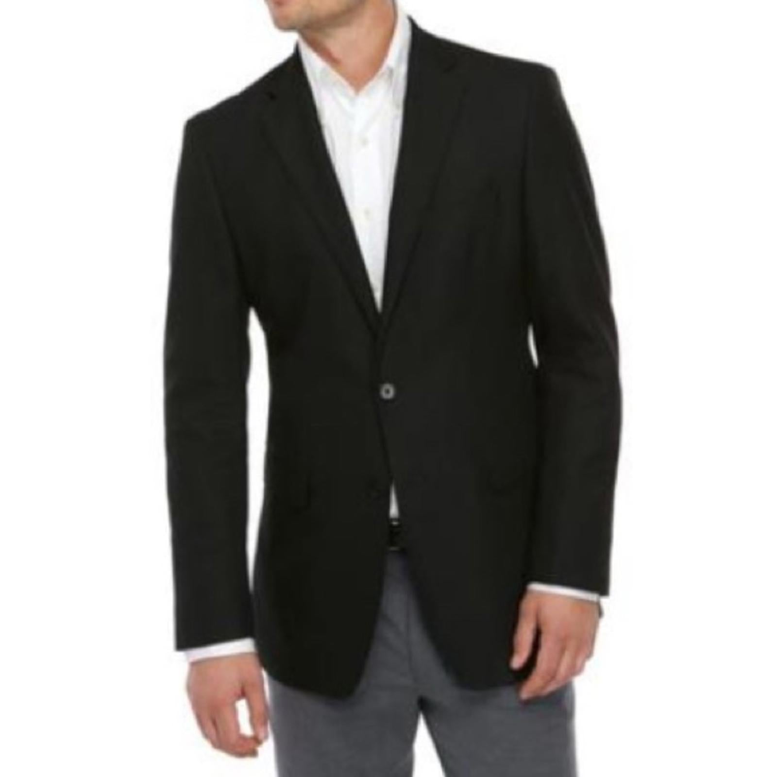 Calvin Klein Slim Fit Stretch Textured Sport Coat in Black, Size 41L NWT $295