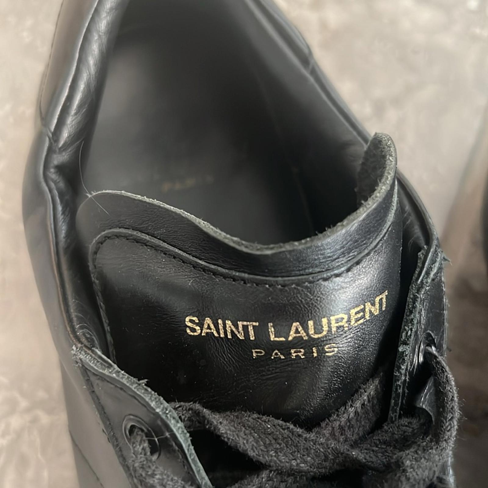 YSL Saint Laurent Black Lace-Up Sneakers, Size 40 ~ Retail $685