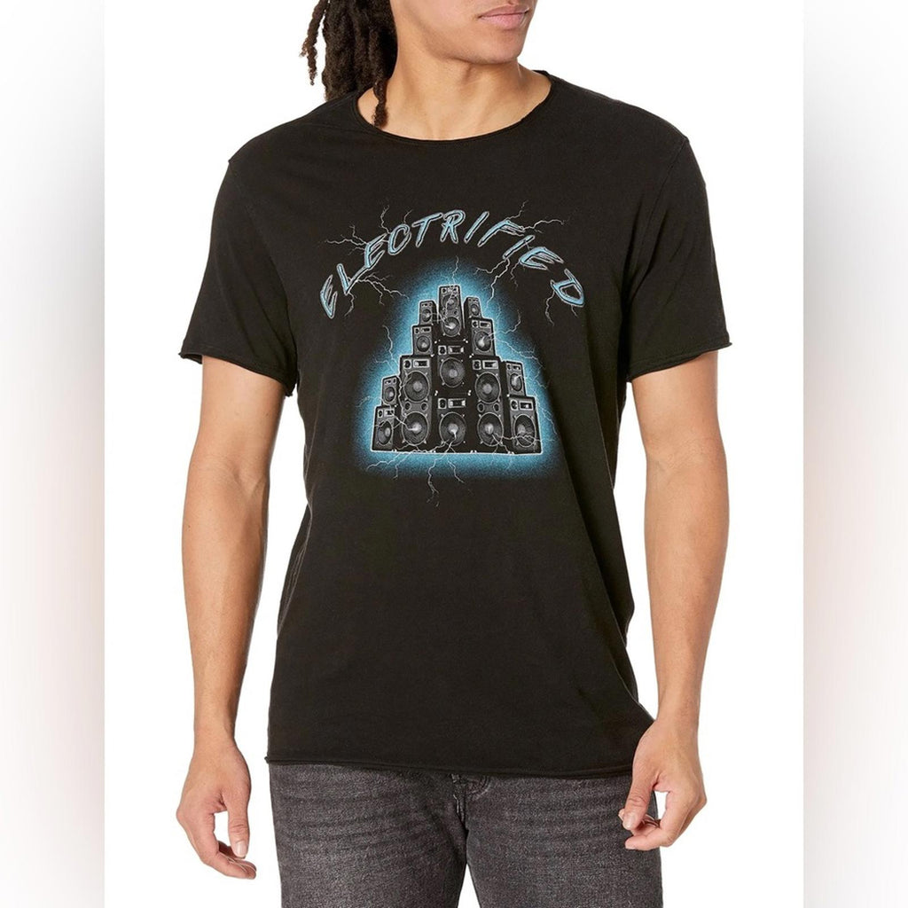 John Varvatos Electrified Vintage Crew Neck Tee in Black, Size XL New w/Tag