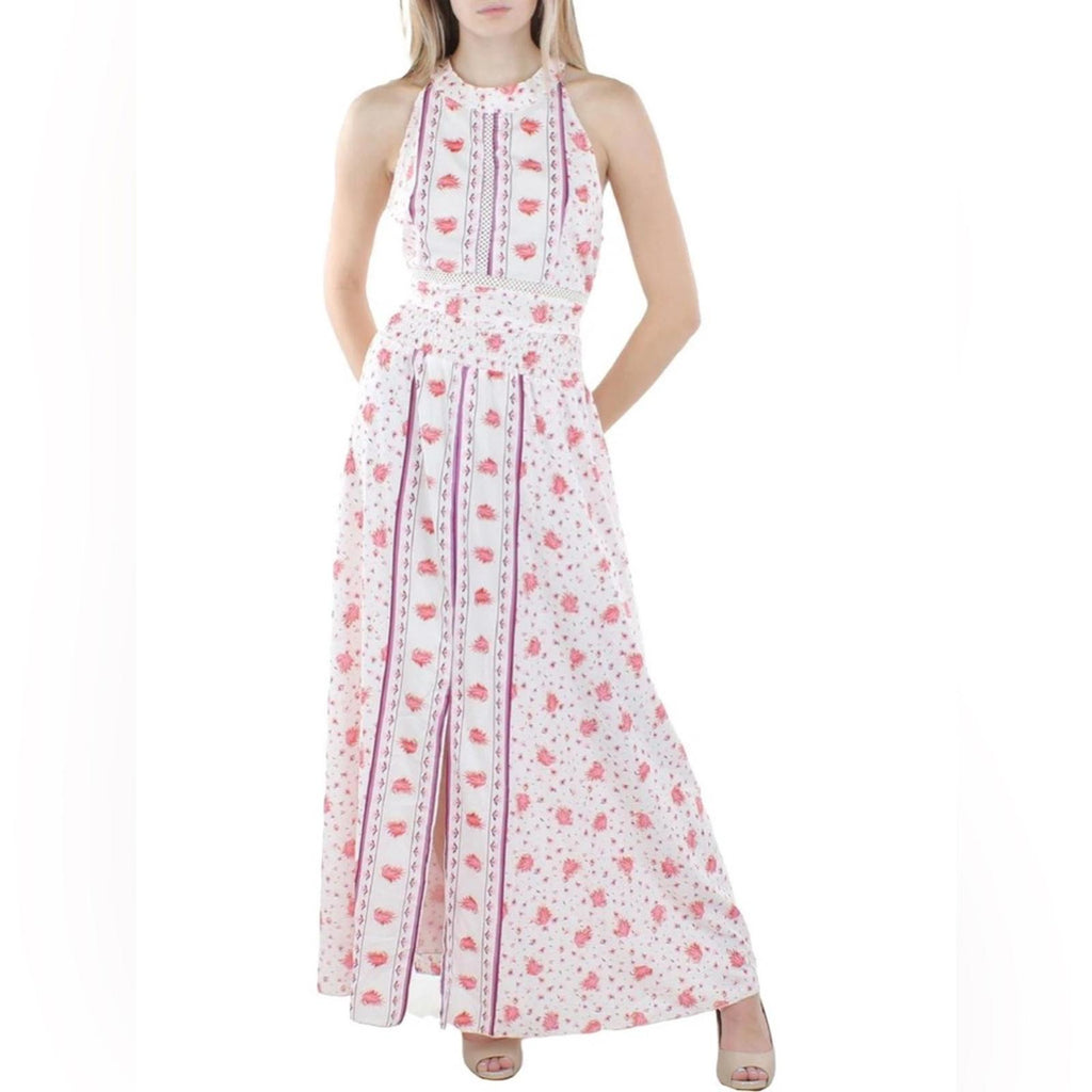 To My Lovers Sleeveless Backless Maxi Halter Dress in Pink, Size S NWT $210