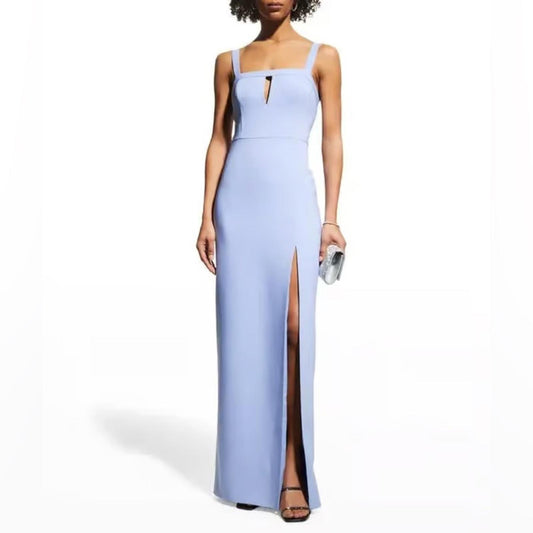 Aidan Mattox Sleeveless Cutout Column Gown in Baby Blue, Size 4 NEW w/Tag $220