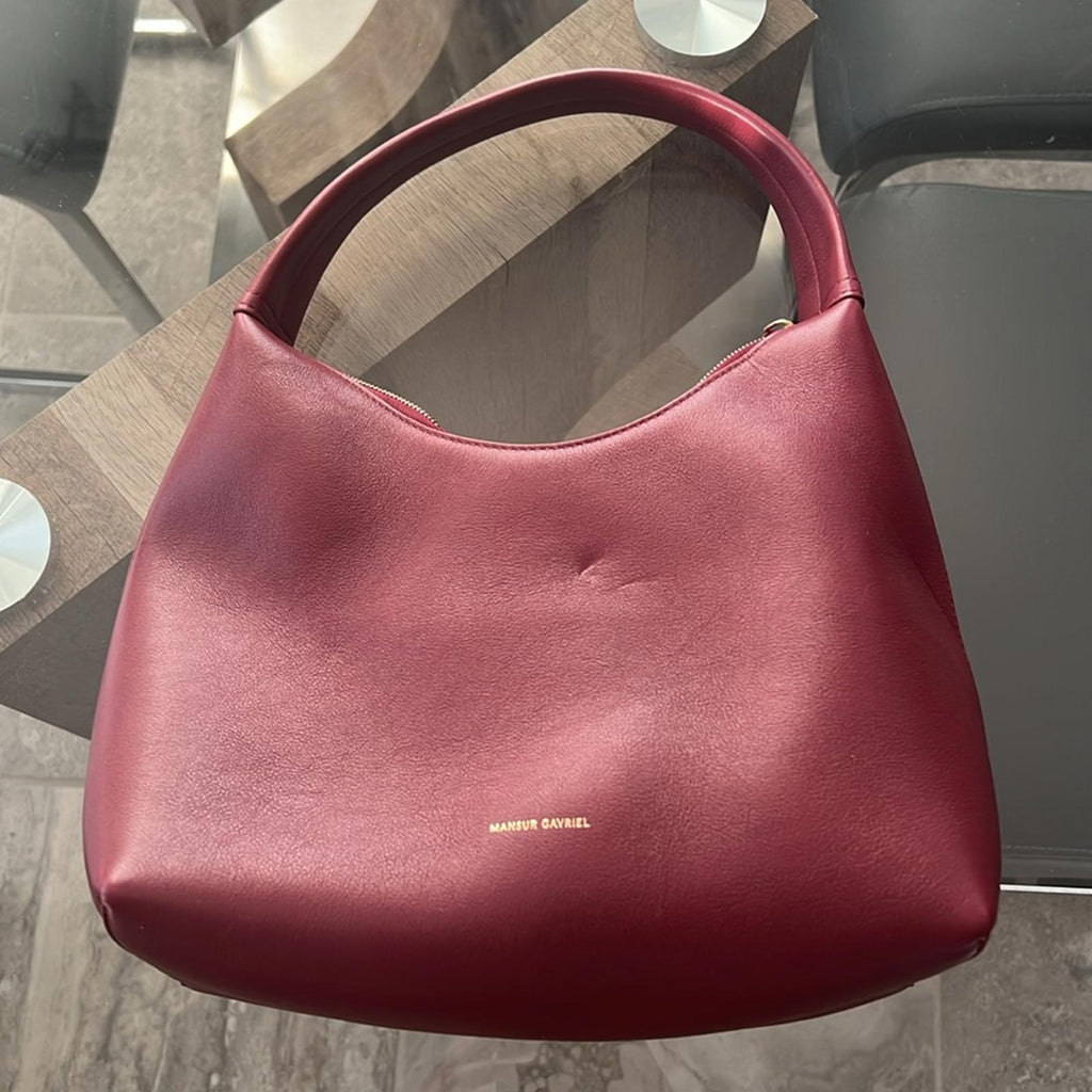 NEW Mansur Gavriel Small Soft Candy Shoulder Bag in Burgundy, Quiet Luxury!