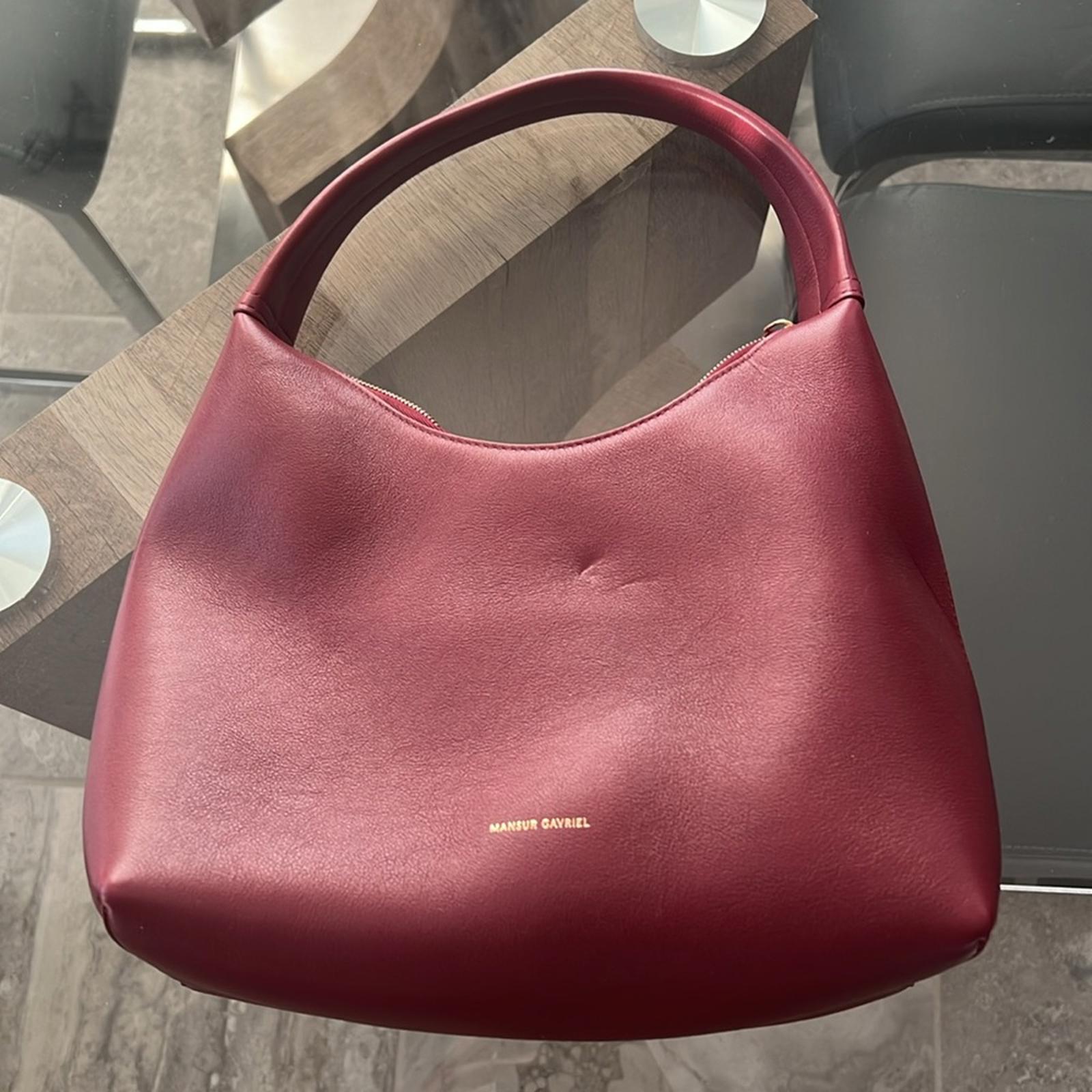 NEW Mansur Gavriel Small Soft Candy Shoulder Bag in Burgundy, Quiet Luxury!