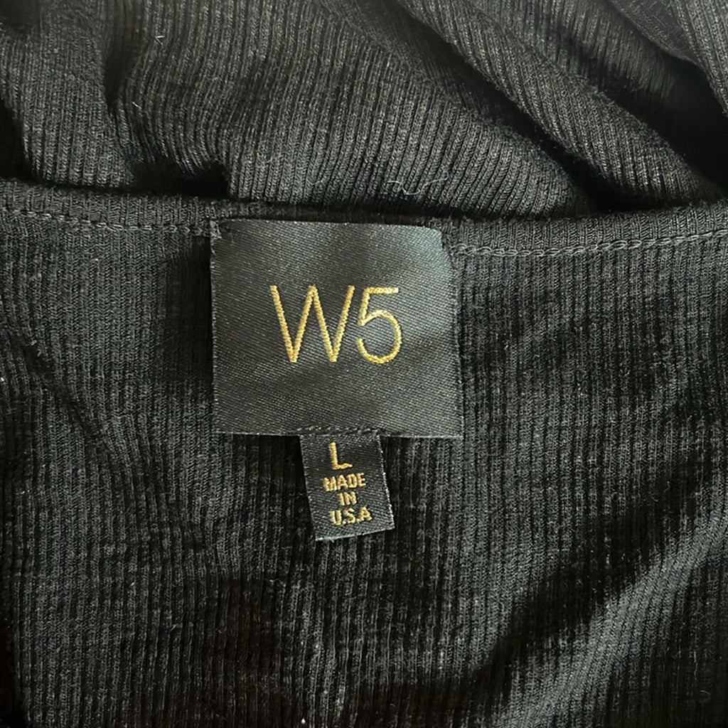 W5 Ribbed Knit Long Sleeve Top in Black, Size L EXCELLENT!