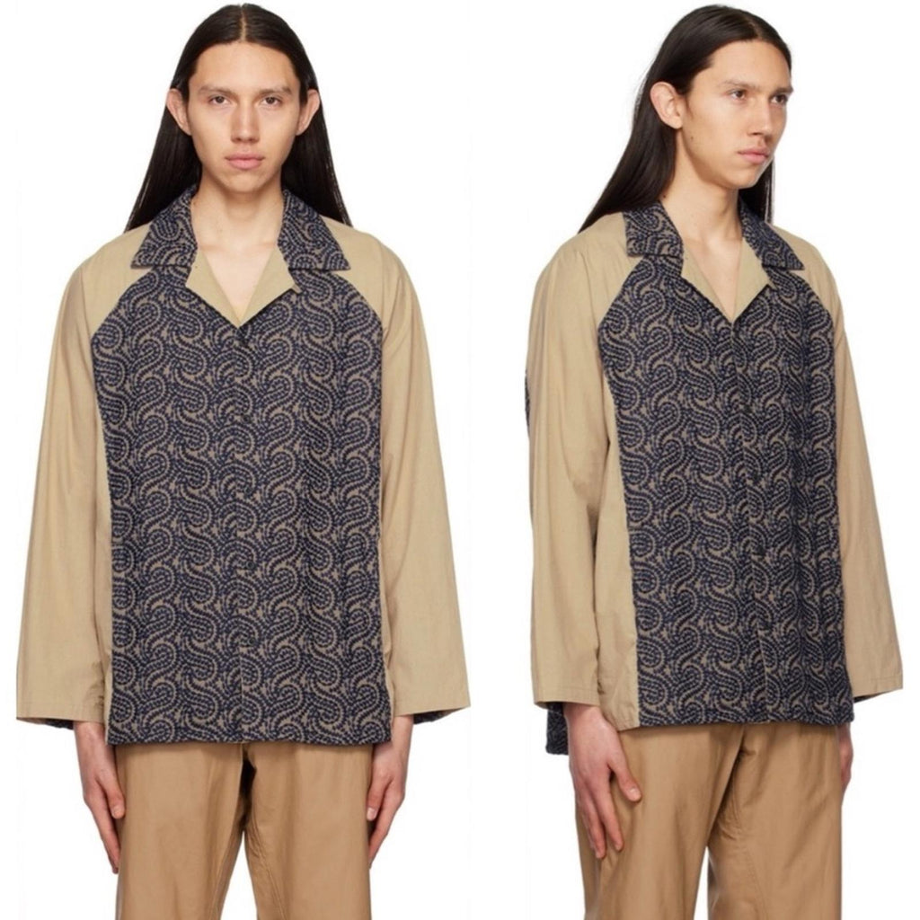 Nicholas Daley Embroidered Raglan Sleeve Button-up Shirt, Size M NEW w/Tag $560