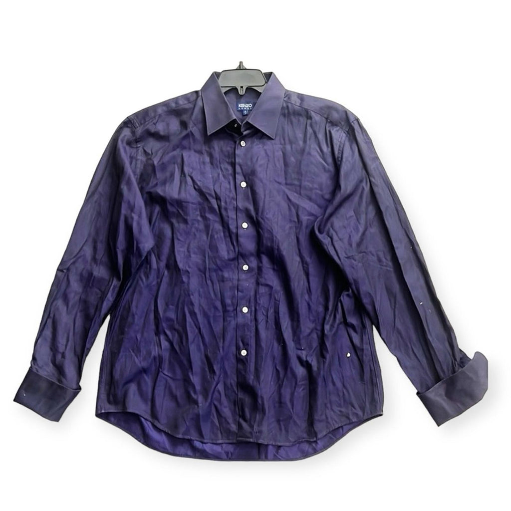 KENZO Homme Iridescent Long-Sleeve Dress Shirt in Purple, Size 43/17 EXCELLENT!