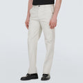 AMI Alexandre Mattiussi Straight-Fit Trousers Pants in Off-White, Size L, NEW