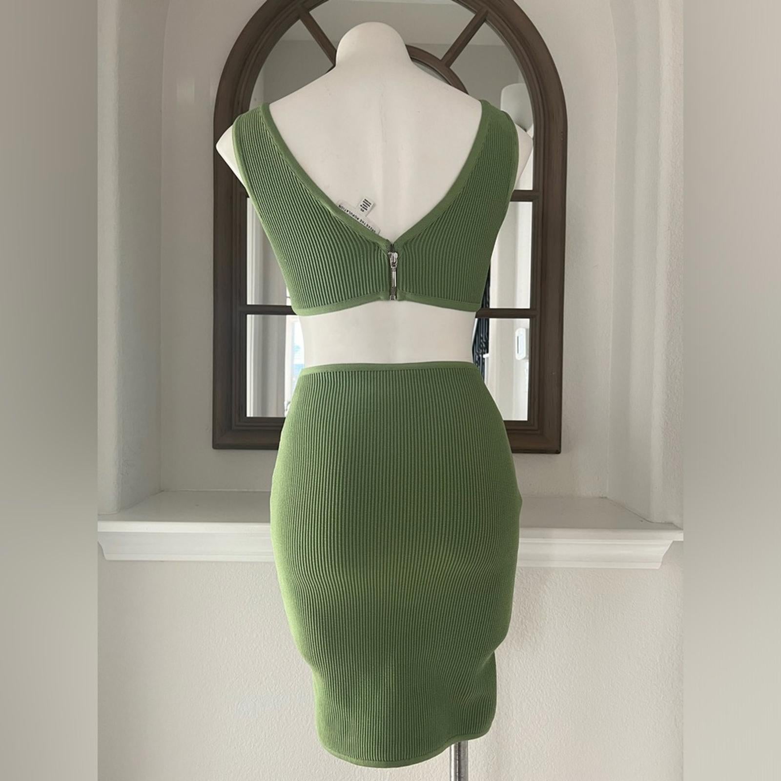Dress the Population Cut-Out Ribbed Knit Dress, Green Size XS New w/o Tag